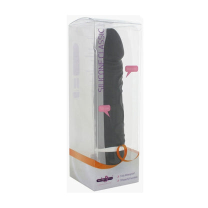 Seven Creations Silicone Classic Thick Vibrator Black in retail packaging
