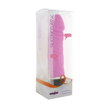 Seven Creations Silicone Classic Thick Vibrator Pink in retail packaging