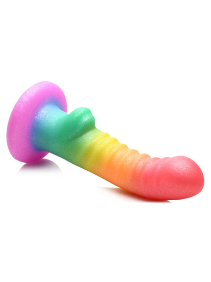 Simply Sweet 6.5" Ribbed Rainbow Dildo