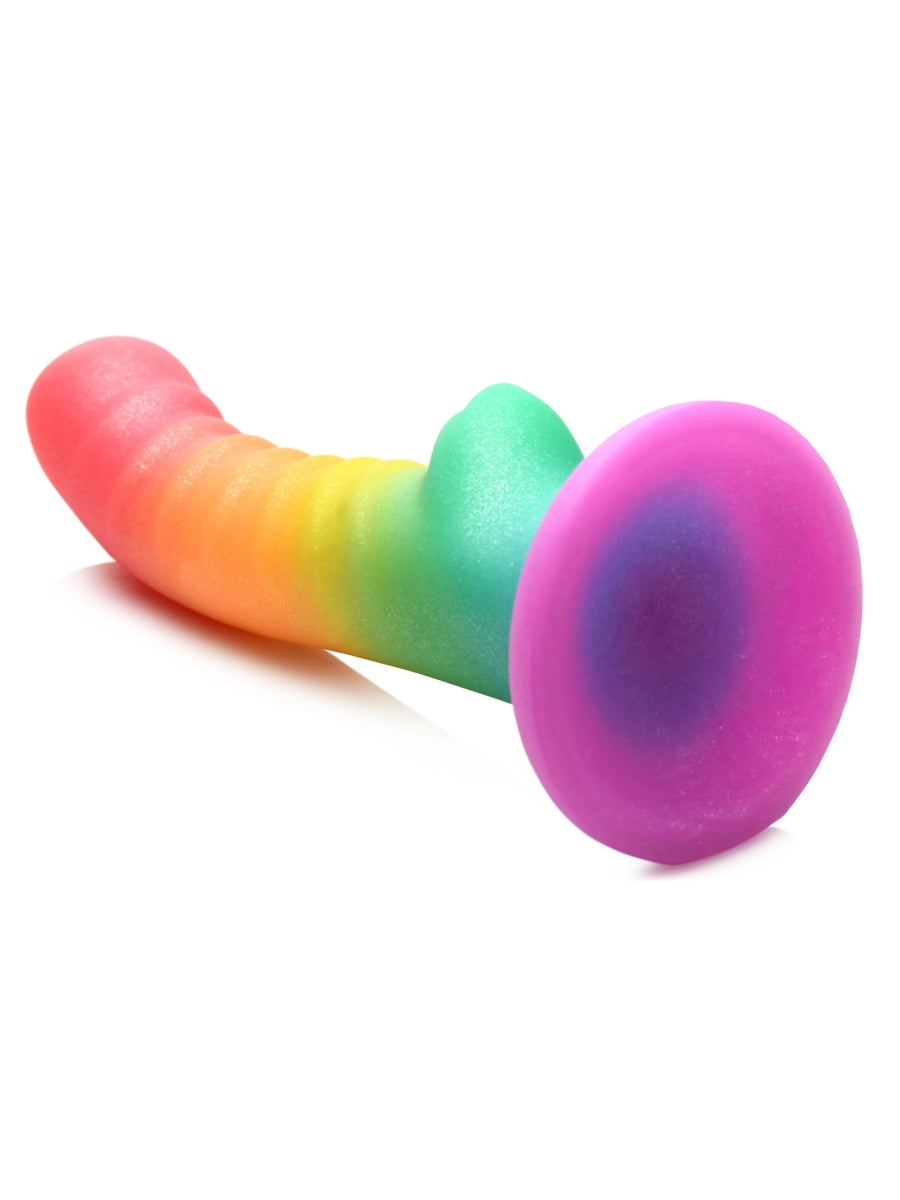 Simply Sweet 6.5" Ribbed Rainbow Dildo