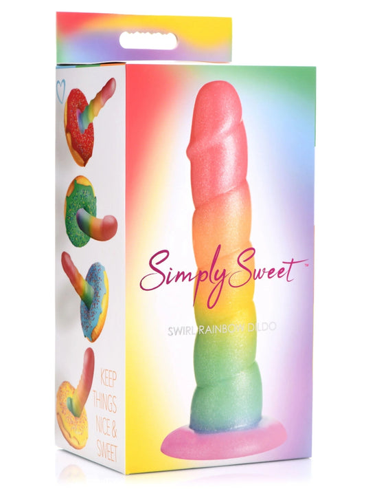 Simply Sweet 6.5" Swirl Rainbow Dildo