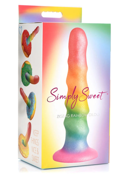 Simply Sweet 6.5" Zigzag Rainbow Dildo