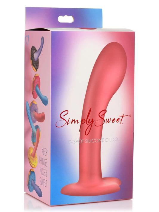 Simply Sweet 7" G -Spot Silicone Dildo Pink