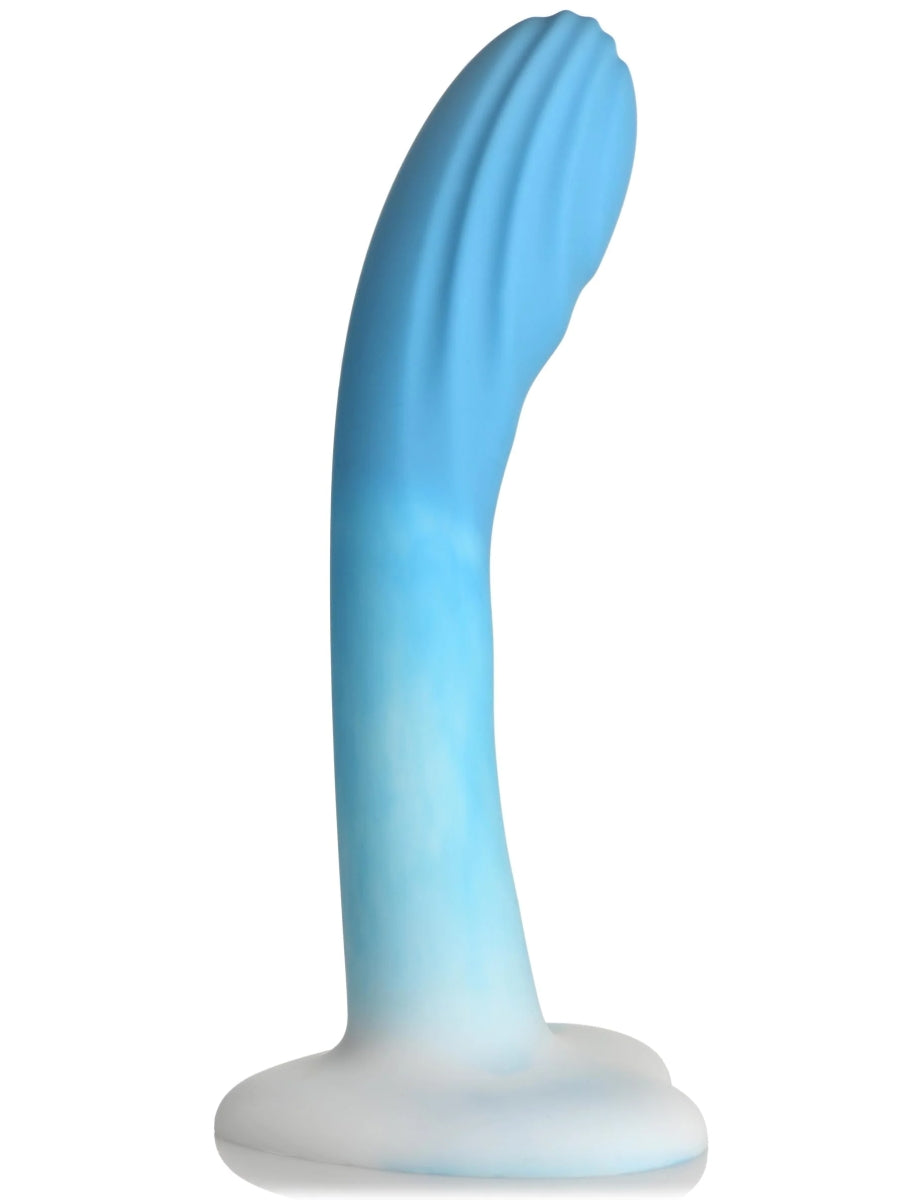 Simply Sweet 7" Rippled Silicone Dildo Blue/White