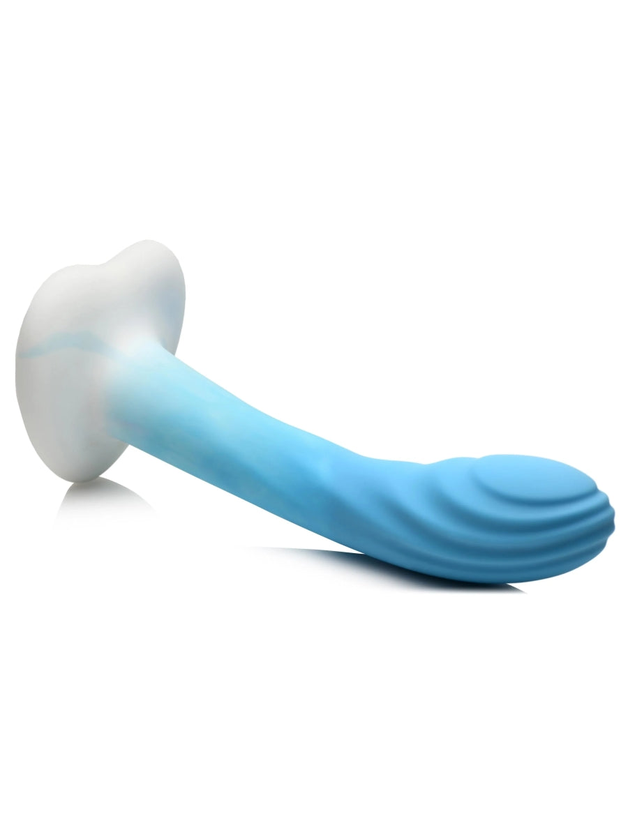 Simply Sweet 7" Rippled Silicone Dildo Blue/White