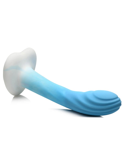 Simply Sweet 7" Rippled Silicone Dildo Blue/White