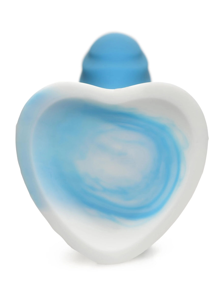 Simply Sweet 7" Rippled Silicone Dildo Blue/White