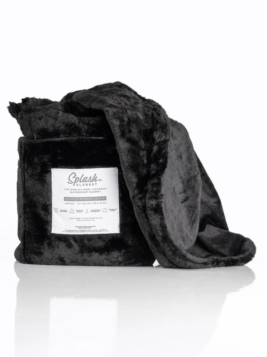 Splash Blanket Small Furlush Blanket Black