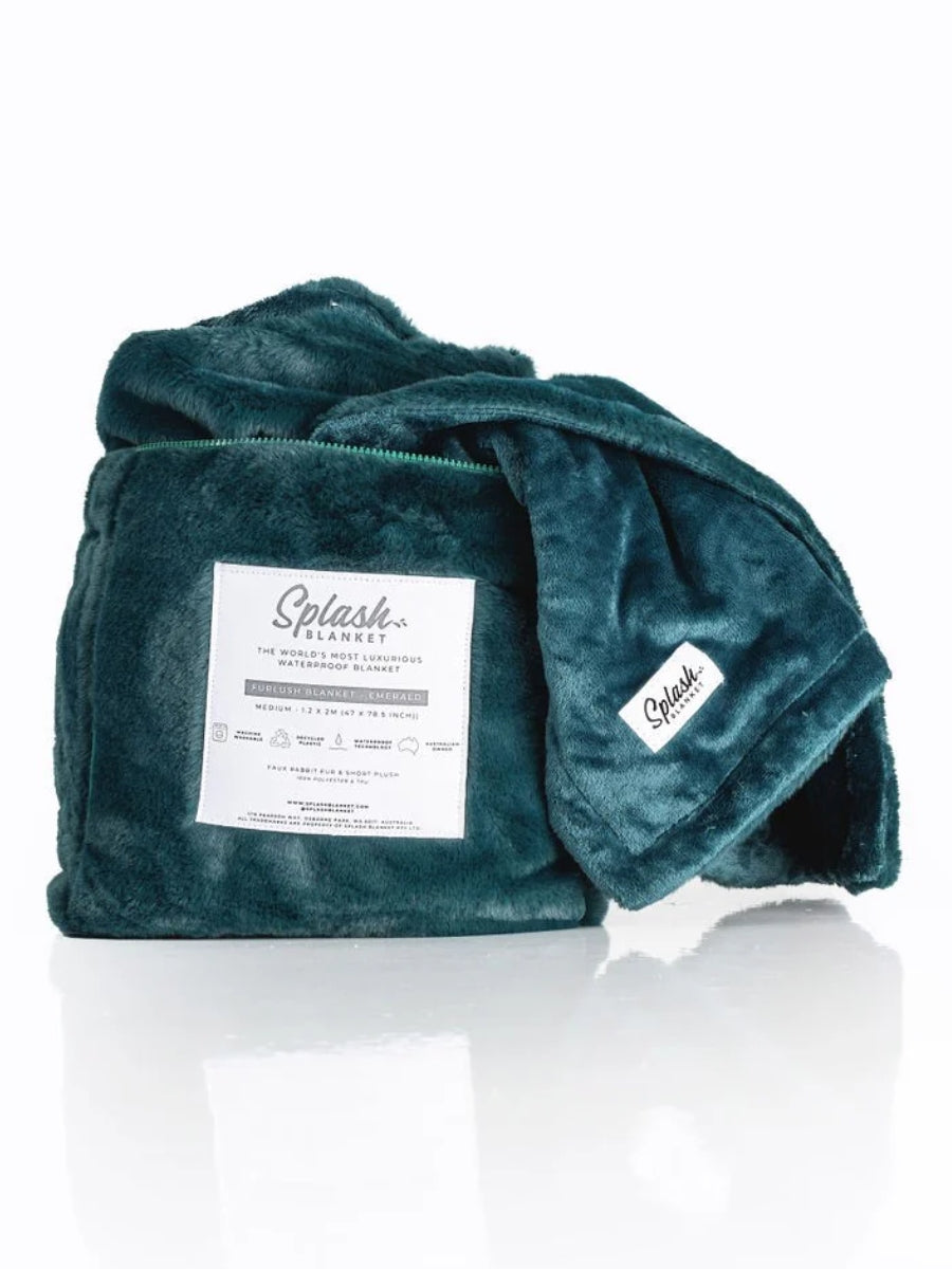 Splash Blanket Small Furlush Blanket Emerald