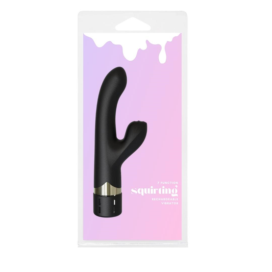 Squirting 7 Function Rabbit Black