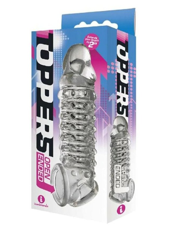 Toppers Open Ended 2" Penis Sleeve Clear 1