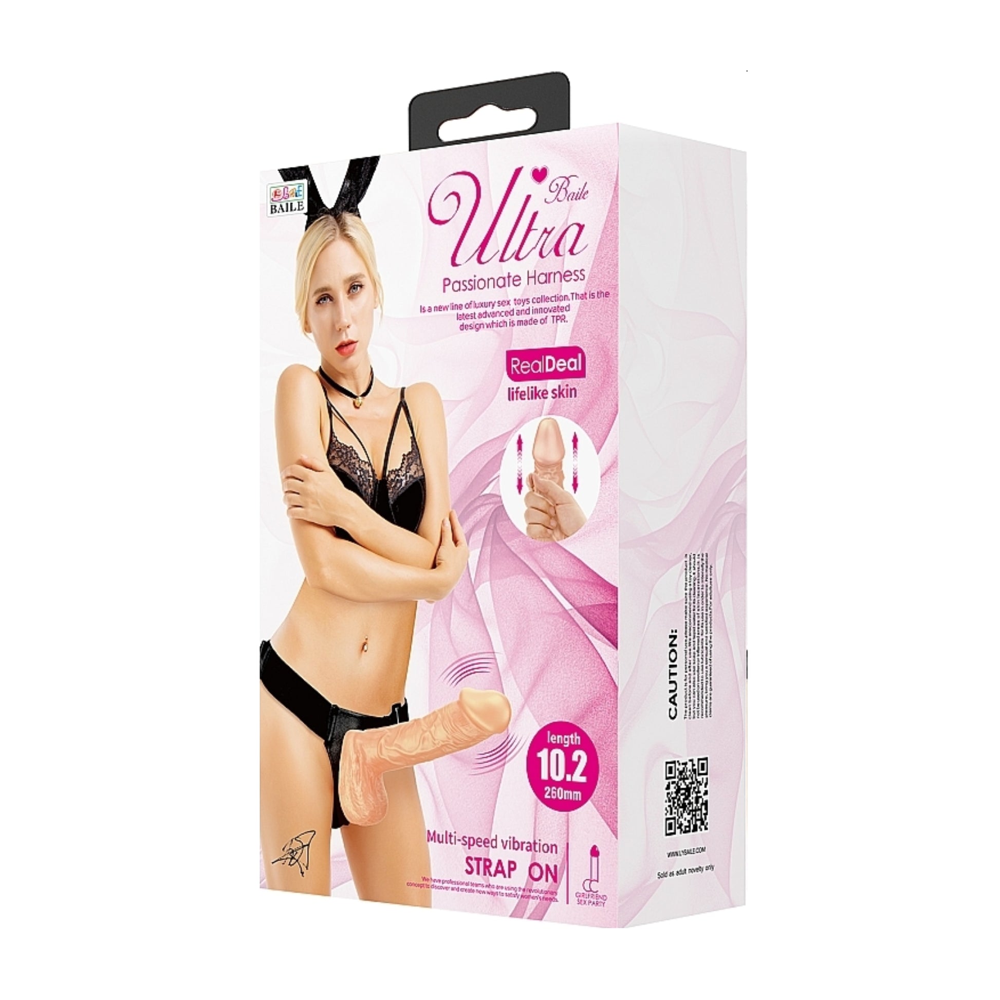 Ultra Passionate Harness 10.2 Inch Strap-On Kit retail packaging