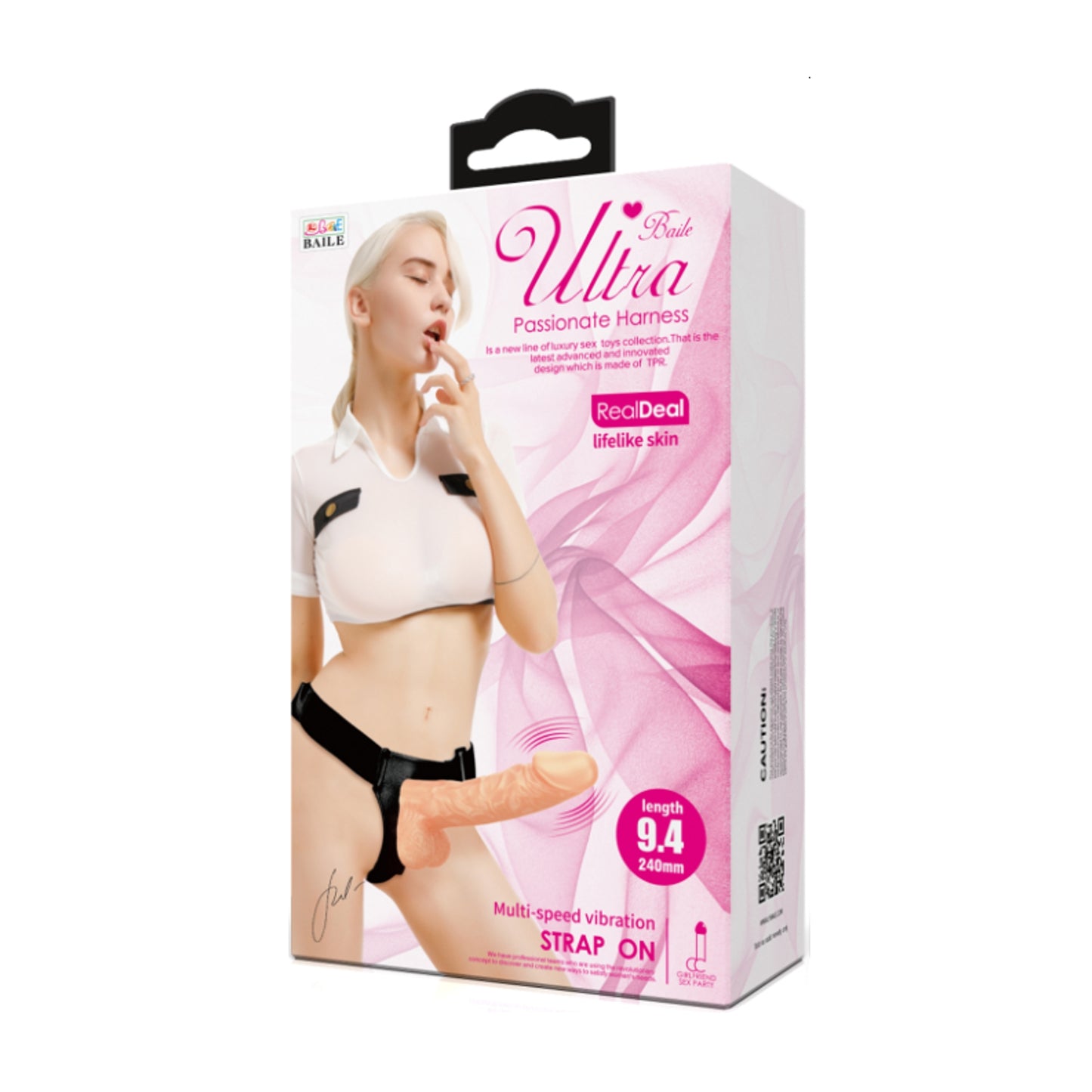 Ultra Passionate Harness 9.4 Inch Strap-On Kit retail packaging