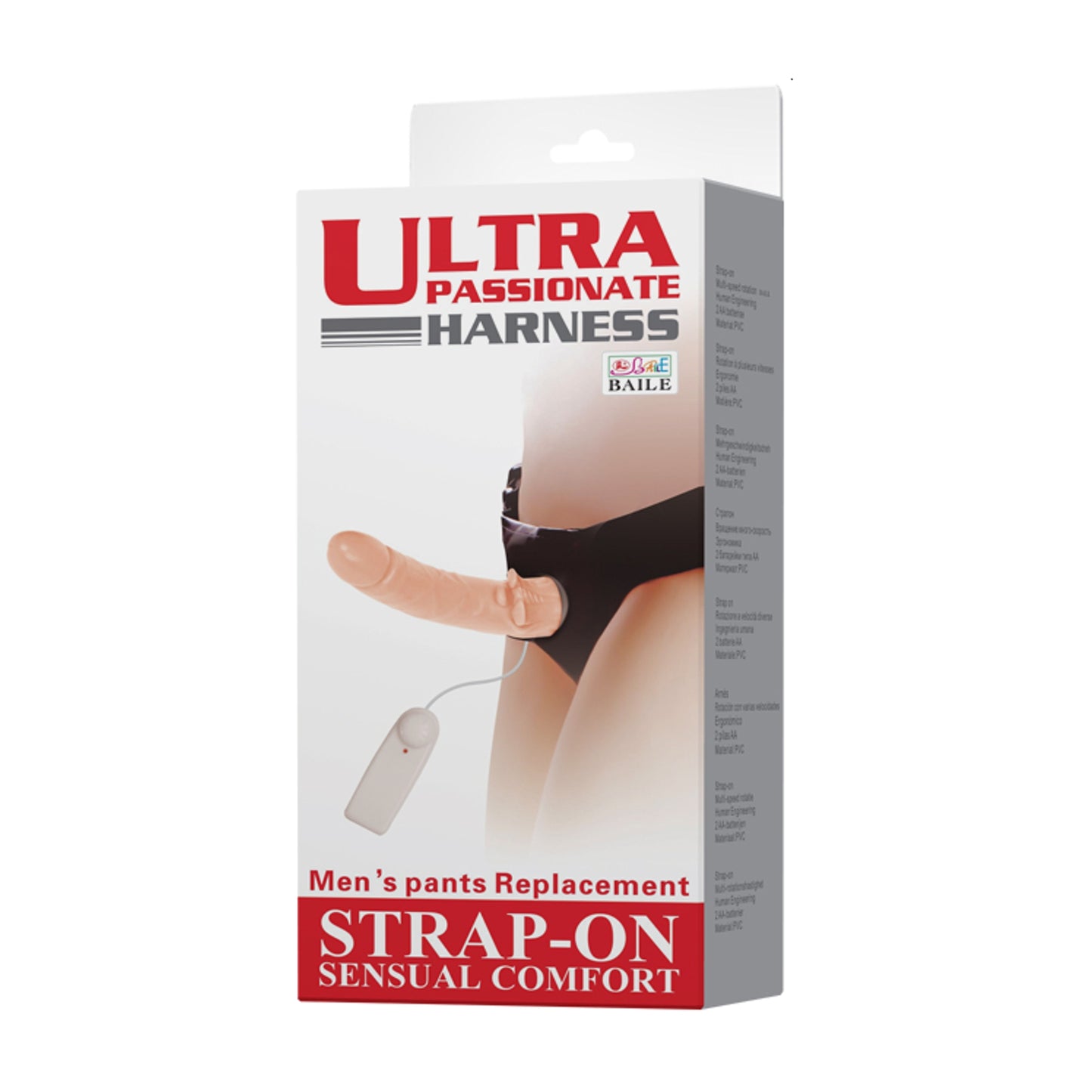 Ultra Passionate Harness Vibrating Strap-On Kit retail packaging
