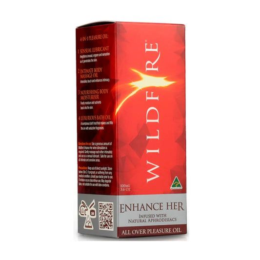 Wildfire Enhance Her 100ml pleasure oil in retail packaging
