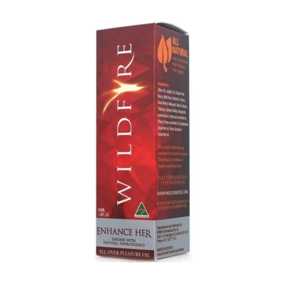 Wildfire Enhance Her 50ml pleasure oil in retail packaging
