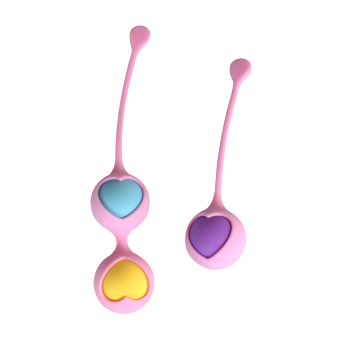 Single and double ball kegel trainers shown side by side
