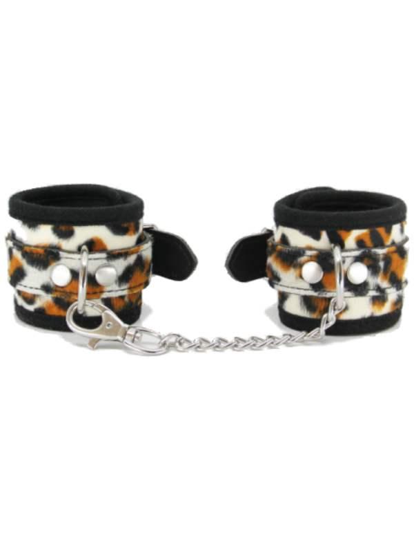 Berlin Baby Leopard Faux Fur Ankle Cuffs - Passionzone Adult Store