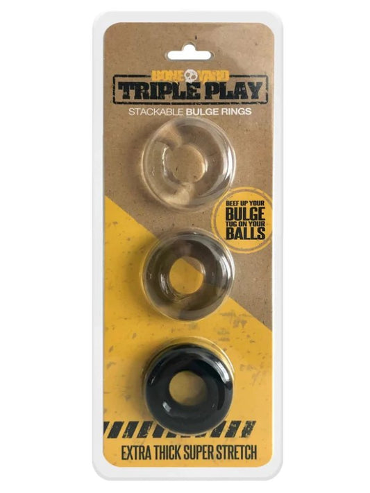 Boneyard Triple Play Cock Ring 3 Pack - Passionzone Adult Store