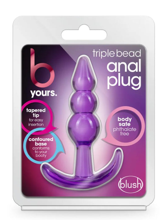 Byours Triple Bead Anchor Anal Plug Purple - Passionzone Adult Store