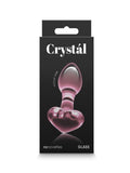 Crystál Glass Heart Anal Plug Pink - Passionzone Adult Store