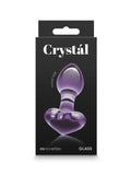 Crystál Glass Heart Anal Plug Purple - Passionzone Adult Store