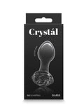 Crystál Glass Rose Anal Plug Black - Passionzone Adult Store