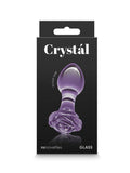 Crystál Glass Rose Anal Plug Purple - Passionzone Adult Store