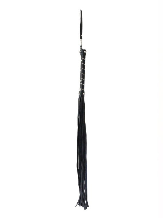 Diamante Wrap Handle Flogger Black - Passionzone Adult Store