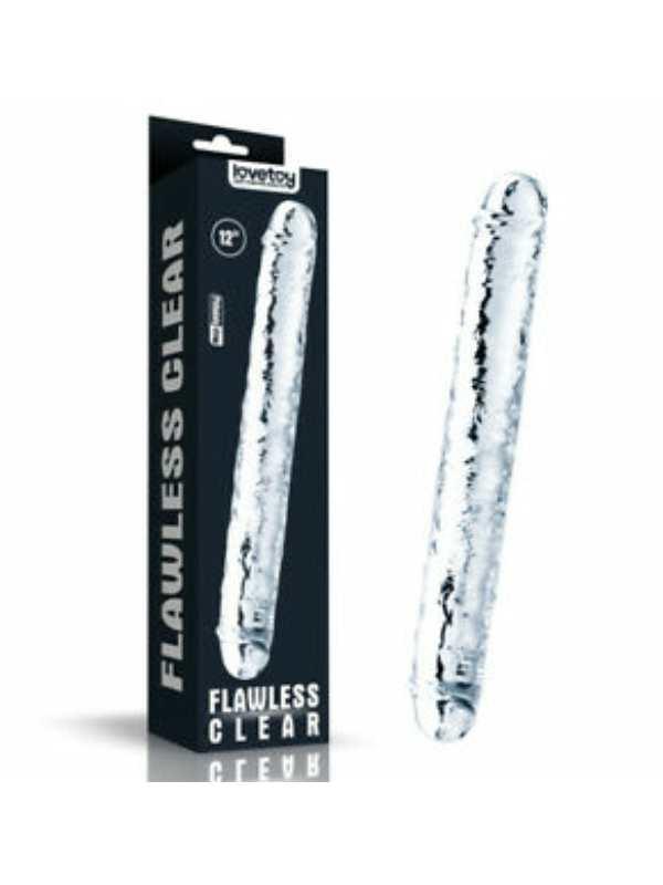 Flawless Clear 12 Inch Double Ended Dildo - Passionzone Adult Store