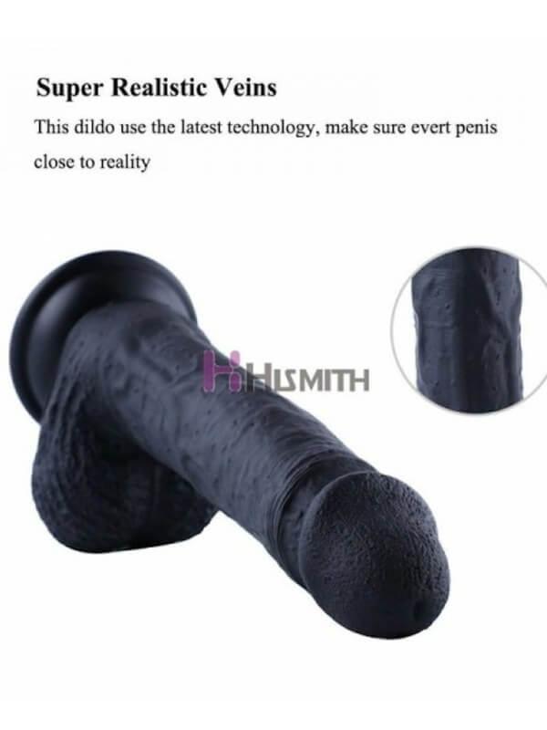 HiSmith 8.3 Inch Silicone Dildo Black - Passionzone Adult Store