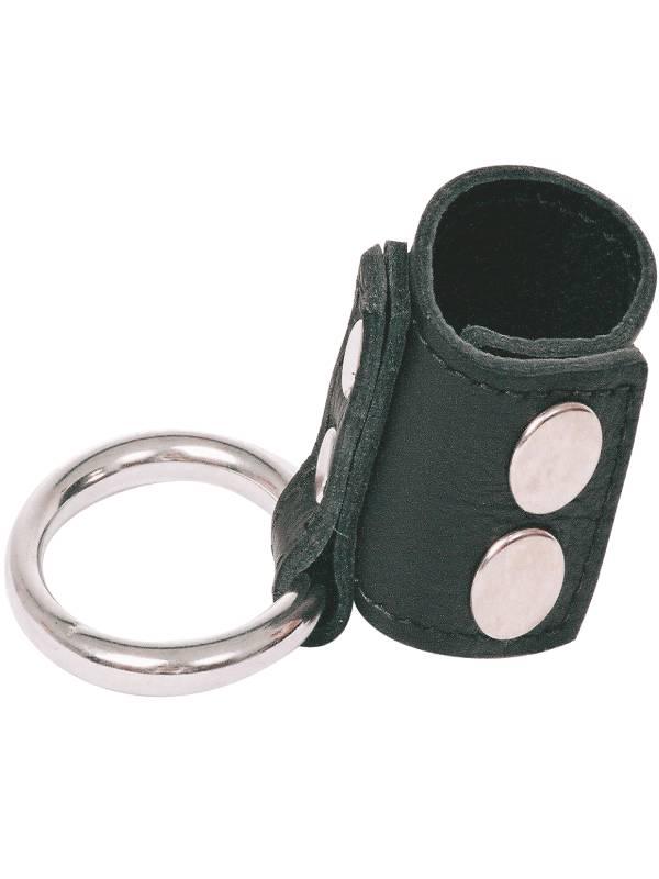 Love In Leather Stainless Ring & Leather Stretcher Strap - Passionzone Adult Store