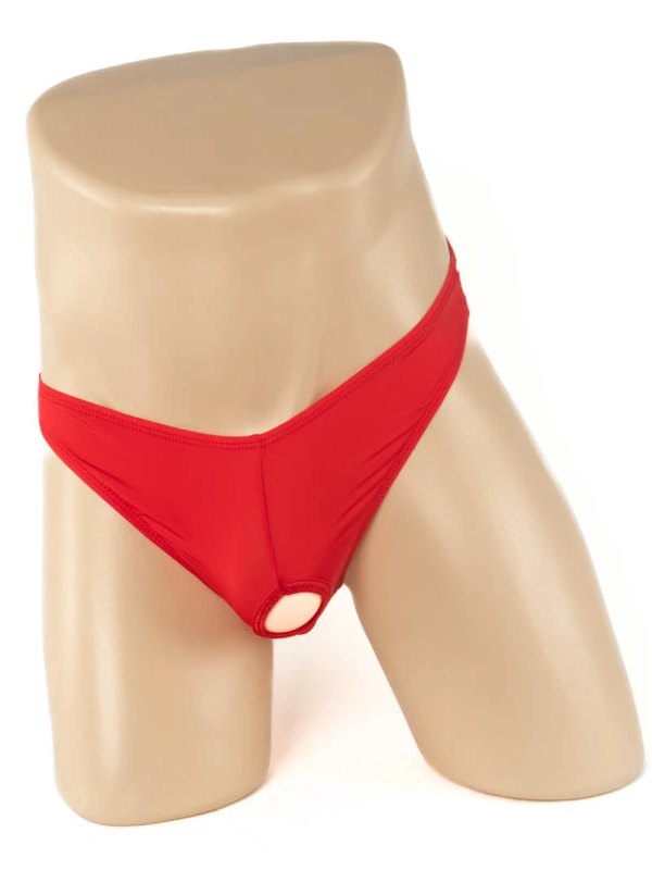 Mens Peek A Boo Briefs Red - Passionzone Adult Store
