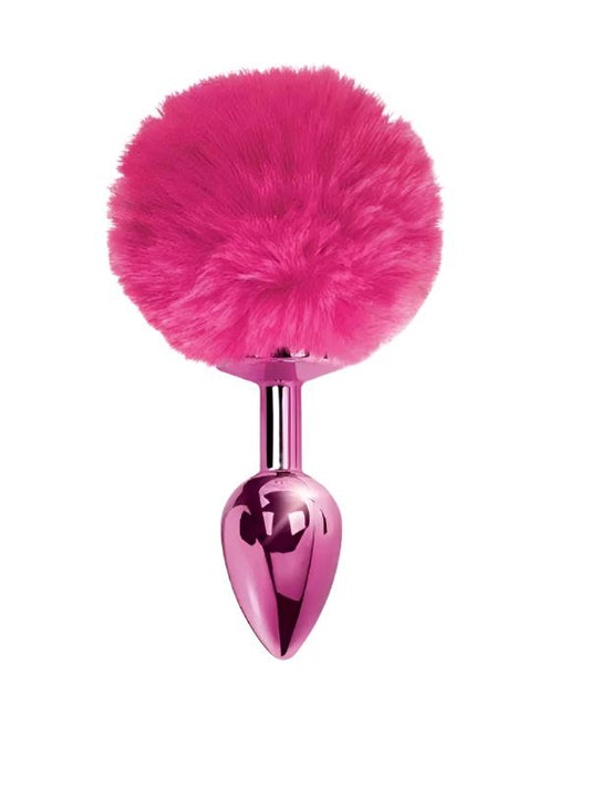 Metal Bunny Tail Anal Plug Pink Small - Passionzone Adult Store