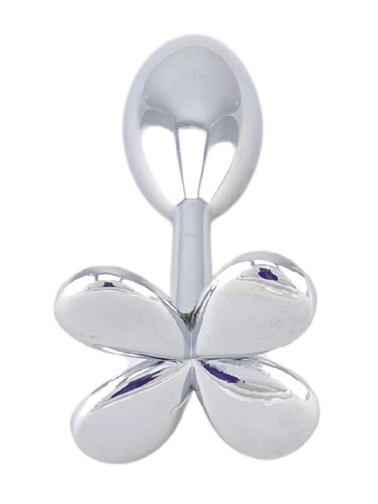 Metal Four Leaf Clover Anal Plug Chrome Small - Passionzone Adult Store