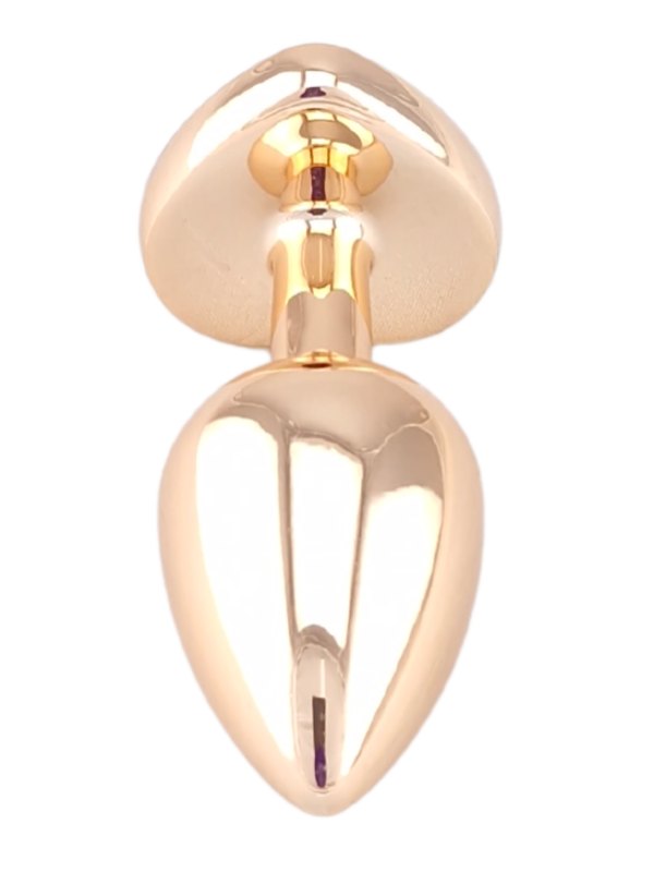 Metal Heart Anal Plug Rose Gold/Rainbow Small - Passionzone Adult Store