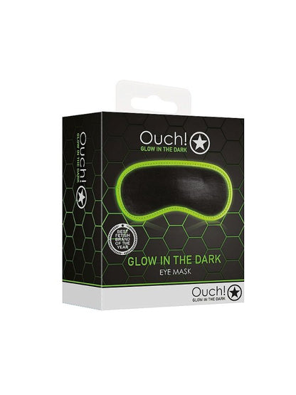 Ouch! Glow In The Dark Bonded Leather Eye Mask - Passionzone Adult Store