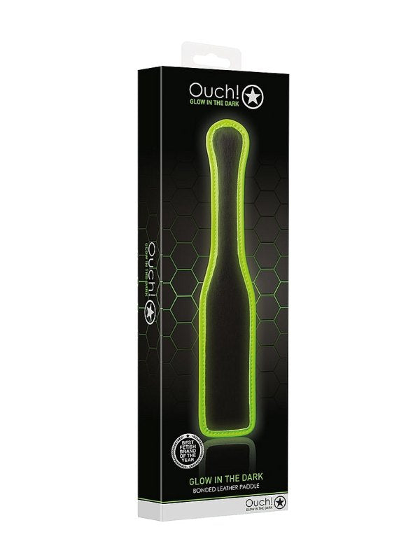 Ouch! Glow In The Dark Bonded Leather Paddle - Passionzone Adult Store