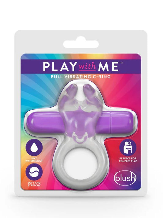 Play With Me "Bull" Vibrating Cock Ring Purple - Passionzone Adult Store