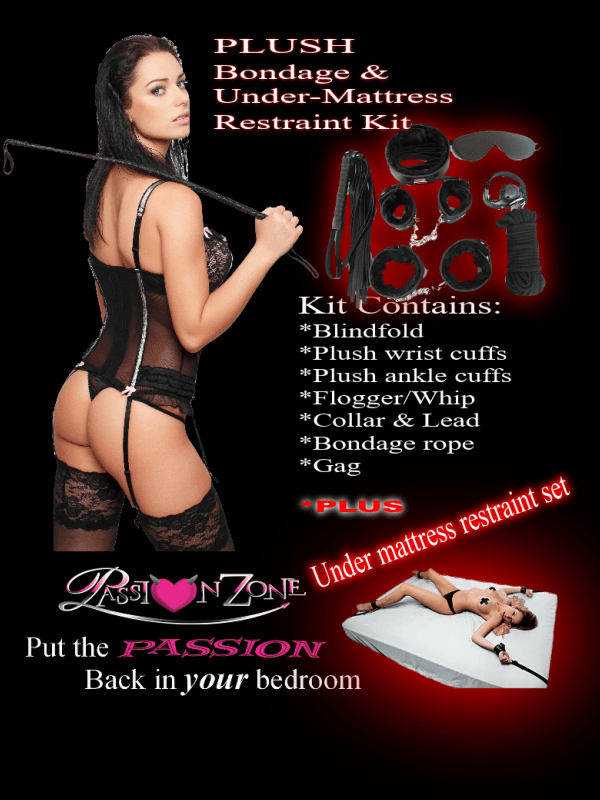 Plush Bondage Set & Underbed Restraint Kit - Passionzone Adult Store