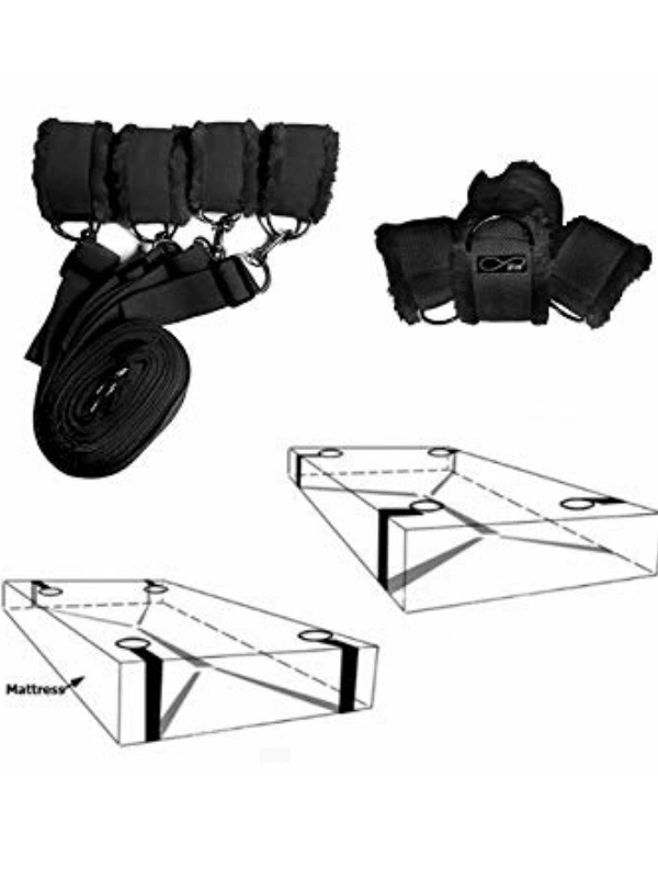 Plush Bondage Set & Underbed Restraint Kit - Passionzone Adult Store