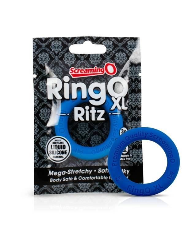 RingO Ritz XL Silicone Cockring Blue - Passionzone Adult Store
