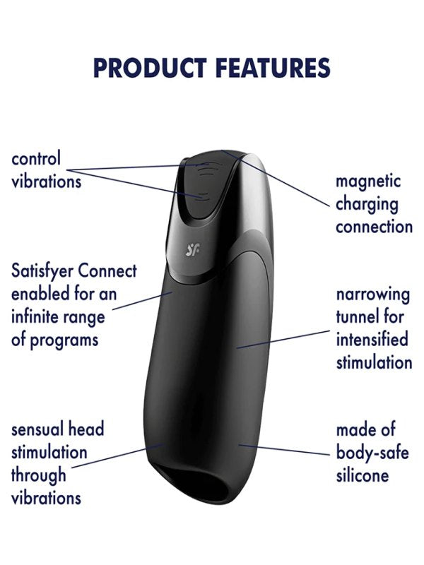 Satisfyer Men Vibration+ App Masturbator - Passionzone Adult Store