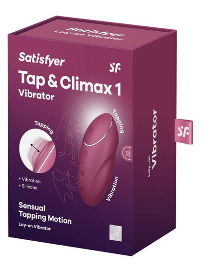 Satisfyer Tap & Climax 1 Lay On Vibrator Red - Passionzone Adult Store