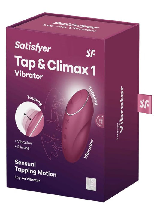 Satisfyer Tap & Climax 1 Lay On Vibrator Red - Passionzone Adult Store