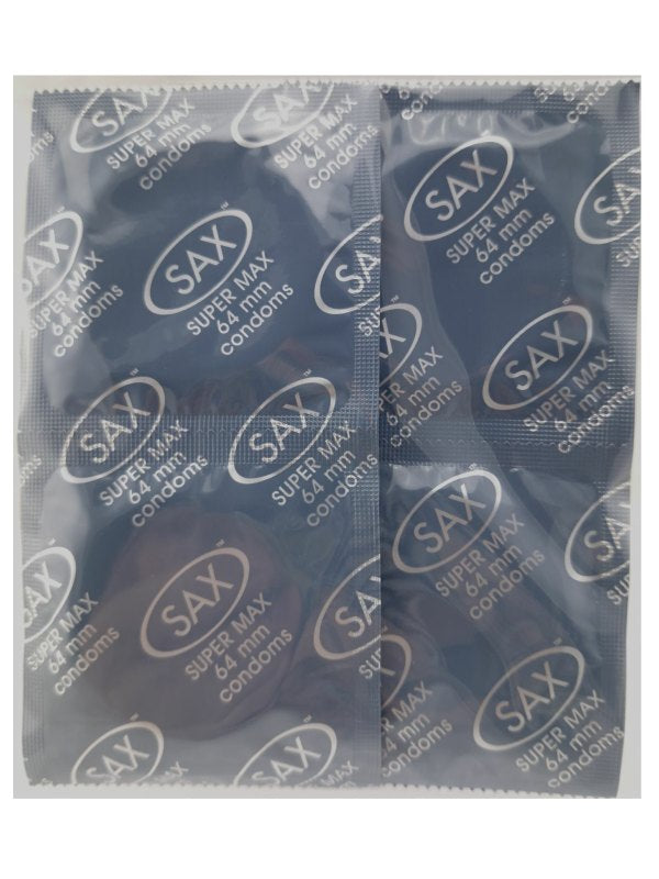Sax Super Max 64mm Condom 6 Pack - Passionzone Adult Store