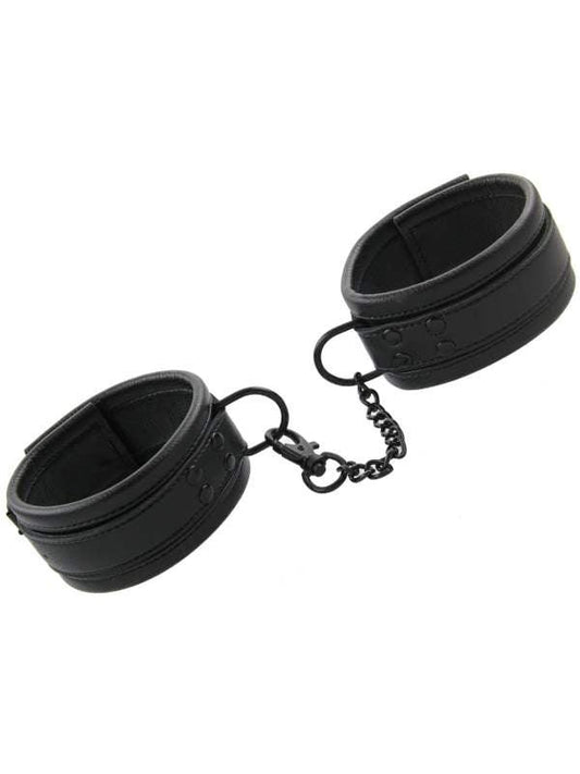 Love In Leather Padded Black Ankle Cuffs - Passionzone Adult Store